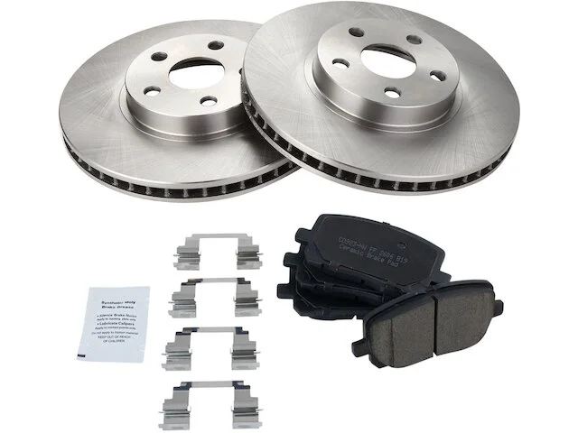 TRQ - Front Ceramic Brake Pad And Rotor Kit - 5 Lug - 2003 - 2008 Toyota Corolla - BKA10570 3 TRQ - Front Ceramic Brake Pad And Rotor Kit - 5 Lug - 2003 - 2008 Toyota Corolla - BKA10570