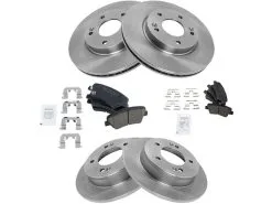 TRQ - Front And Rear Ceramic Brake Pad And Rotor Kit - 2011 - 2016 Hyundai Elantra Sedan - BKA11823