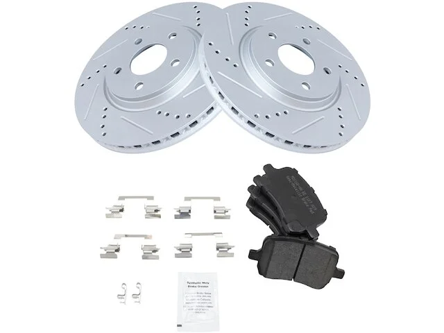 TRQ - Front Semi Metallic Brake Pads And Cross Drilled And Slotted Rotor Kit - 5 Lug - Vented Rotors - Premium G Coated - 2004 - 2006, 2008 - 2012 Chevrolet Malibu - BKA12207 3 TRQ - Front Semi Metallic Brake Pads And Cross Drilled And Slotted Rotor Kit - 5 Lug - Vented Rotors - Premium G Coated - 2004 - 2006, 2008 - 2012 Chevrolet Malibu - BKA12207