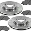 DIY Solutions - Front Semi Metallic Brake Pad And Rotor Kit - 5 Lug - Vented Rotors - 2007 - 2012 Dodge Caliber With Rear Drum Brakes - BFS00344 -Engine Electrical shop D0115 V744328 1