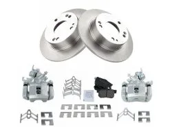 TRQ - Rear Ceramic Brake Pad Rotor And Caliper Set - 2003 - 2007 Honda Accord - BKA14037