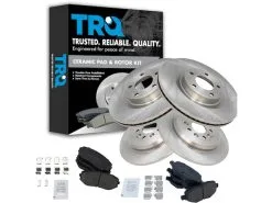 TRQ - Front And Rear Ceramic Brake Pad And Rotor Kit - 5 Lug - 2011 - 2014 Ford Edge - BKA11665