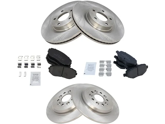 TRQ - Front And Rear Ceramic Brake Pad And Rotor Kit - 5 Lug - 2011 - 2014 Ford Edge - BKA11665 4 TRQ - Front And Rear Ceramic Brake Pad And Rotor Kit - 5 Lug - 2011 - 2014 Ford Edge - BKA11665 - Image 2