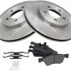 TRQ - Front Ceramic Brake Pad And Rotor Kit - 5 Lug - Vented Rotors - 2005 - 2012 Ford Escape 4WD 3.0L V6 - BKA11295 -Engine Electrical shop D0127 K767939 1