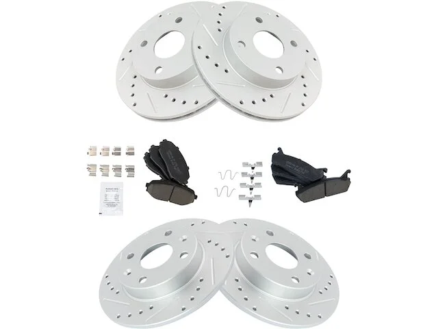 DIY Solutions - Front And Rear Ceramic Brake Pads And Cross Drilled And Slotted Rotor Kit - 4 Lug - 1990 - 1993 Mazda Miata - BFS02878 3 DIY Solutions - Front And Rear Ceramic Brake Pads And Cross Drilled And Slotted Rotor Kit - 4 Lug - 1990 - 1993 Mazda Miata - BFS02878