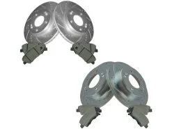 DIY Solutions - Front And Rear Ceramic Brake Pad And Cross Drilled And Slotted Rotor Kit - 2011 - 2016 Hyundai Elantra Sedan 1.8L 4-Cylinder - BFS01867