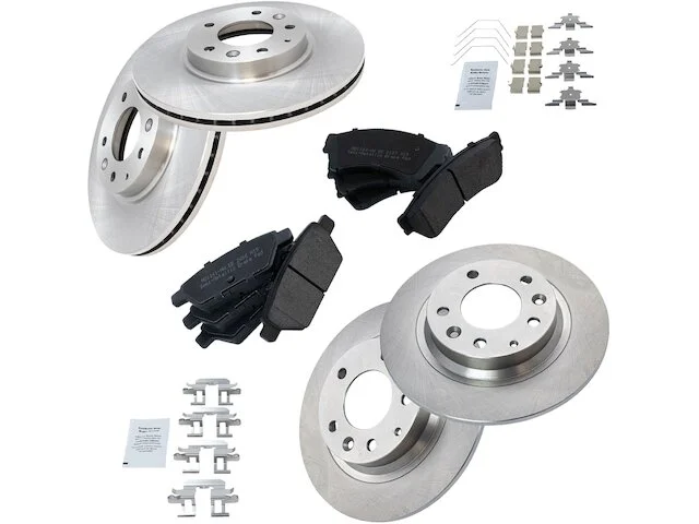 TRQ - Front And Rear Semi-Metallic Brake Pad And Rotor Kit - 2006 - 2012 Ford Fusion - BKA11183 3 TRQ - Front And Rear Semi-Metallic Brake Pad And Rotor Kit - 2006 - 2012 Ford Fusion - BKA11183