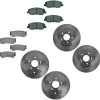 DIY Solutions - Front And Rear Ceramic Brake Pads And Rotor Kit - 5 Lug - Vented Front Rotors - Solid Rear Rotors - 2007 - 2009 Hyundai Santa Fe - BFS00681 -Engine Electrical shop D0147 H719823 1