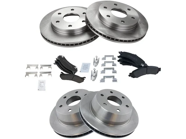 TRQ - Front And Rear Semi Metallic Brake Pad And Rotor Kit - 6 Lug - 2000 - 2006 Chevrolet Tahoe (with Limited Slip Differential And 13 Inch Diameter Rotors) - BKA11356 3 TRQ - Front And Rear Semi Metallic Brake Pad And Rotor Kit - 6 Lug - 2000 - 2006 Chevrolet Tahoe (with Limited Slip Differential And 13 Inch Diameter Rotors) - BKA11356