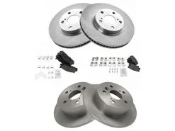 TRQ - Front And Rear Ceramic Brake Pads And Rotor Kit - 5 Lug - Vented Front Rotors - Solid Rear Rotors - 2007 - 2011 Toyota Camry - BKA11184