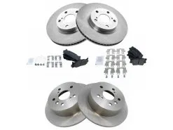 TRQ - Front And Rear Semi-Metallic Brake Pad And Rotor Kit - 5-Lug - 2007 - 2018 Lexus ES350 - BKA11764