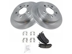 TRQ - Rear Ceramic Brake Pad And Rotor Kit - 5 Lug - Solid Rear Rotors - 2006 - 2010 Chevrolet Impala - BKA11346