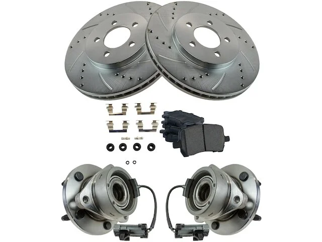 DIY Solutions - Front Ceramic Brake Pads Cross Drilled And Slotted Rotor And Wheel Hub Bearing Kit - 5 Piece - 2006 - 2011 Chevrolet HHR With ABS Brakes - BFS02771 3 DIY Solutions - Front Ceramic Brake Pads Cross Drilled And Slotted Rotor And Wheel Hub Bearing Kit - 5 Piece - 2006 - 2011 Chevrolet HHR With ABS Brakes - BFS02771