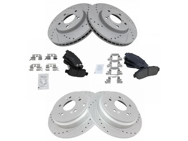 DIY Solutions - Front And Rear Ceramic Brake Pad And Cross Drilled And Slotted Rotor Kit - 5 Lug - 2005 - 2010 Honda Odyssey - BFS03135 3 DIY Solutions - Front And Rear Ceramic Brake Pad And Cross Drilled And Slotted Rotor Kit - 5 Lug - 2005 - 2010 Honda Odyssey - BFS03135