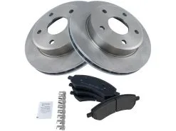 TRQ - Front Semi Metallic Brake Pad And Rotor Kit - 5 Lug - 2005 - 2010 Dodge Dakota - BKA10876