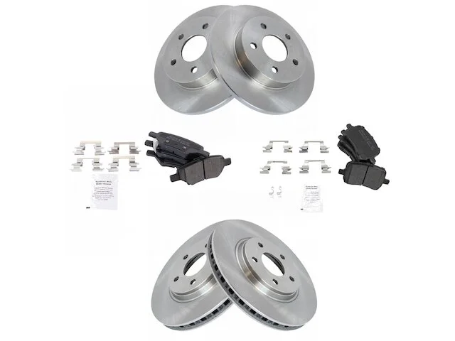 TRQ - Front And Rear Semi Metallic Brake Pad And Rotor Kit - 2004 - 2012 Chevy Malibu - BKA11531 3 TRQ - Front And Rear Semi Metallic Brake Pad And Rotor Kit - 2004 - 2012 Chevy Malibu - BKA11531