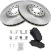 TRQ - Front Ceramic Brake Pads And Rotor Kit - 5 Lug - Vented Rotors - 2015 - 2017 Chrysler 200 - BKA11736 -Engine Electrical shop D0171 X273442 1