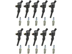 DIY Solutions - Ignition Coil And Spark Plug Kit - 20 Piece - 2000 - 2005 Ford Excursion 6.8L V10 - IGN00516