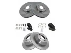 TRQ - Front And Rear Ceramic Brake Pad And Rotor Kit - 2013 - 2014 Hyundai Santa Fe Sport 2.0L 4-Cylinder - BKA11882