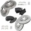 TRQ - Front And Rear Semi Metallic Brake Pads And Rotor Kit - 5 Lug - Vented Front Rotors - Solid Rear Rotors - 2004 - 2008 Acura TL Base - BKA11750 -Engine Electrical shop D0182 J994215 1
