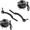 TRQ - Wheel Hub Assembly And Tie Rod End 4 Piece Set - 2002 - 2009 Chevy Trailblazer - PSA58473 -Engine Electrical shop D0184 H115334 1