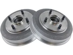TRQ - Rear Left And Right Brake Drum (Set Of 2) With Wheel Bearings - 2000 - 2008 Ford Focus - BRA75085