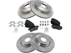 TRQ - Front And Rear Ceramic Brake Pads And Rotor Kit - Vented Rotors - 2007 - 2015 Mazda CX-9 - BKA11721